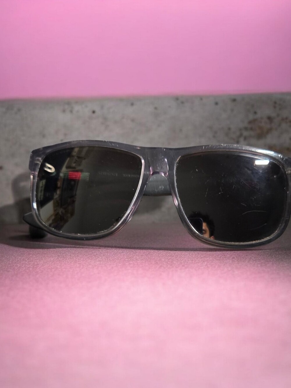 Gucci Black Sunglasses with Red & Green Stripe Accent